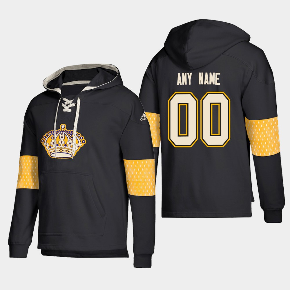Men NHL Los Angeles Kings Custom Pullover Hoodie Black jerseys->customized nhl jersey->Custom Jersey
